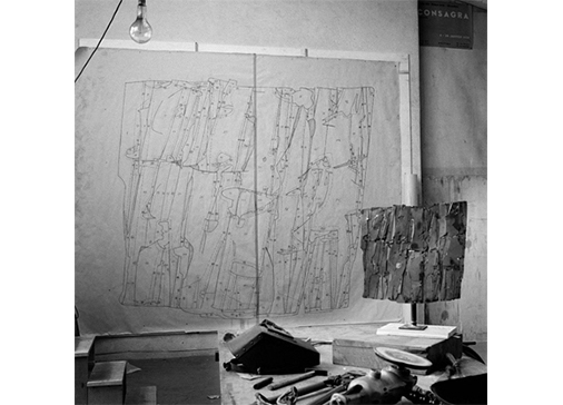 Studio di Consagra, Roma, 1962. Foto Ugo Mulas © Ugo Mulas Heirs. All rights reserved.