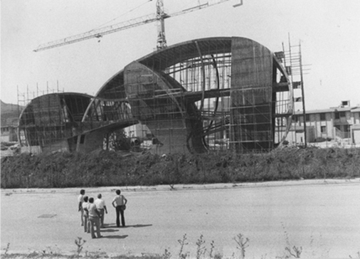 "Meeting" in costruzione, 1982, Gibellina, Trapani